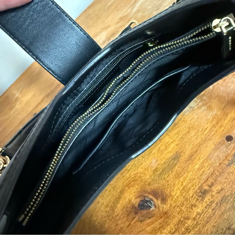 Michael Kors Black Leather Chain Shoulder Bag - Picture 5 of 6